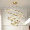 Modern Simple LED Chandelier Creative Lighting Pendent Lamp Luxury Custom Staircase Living Room Acrylic Circular Chandeliers