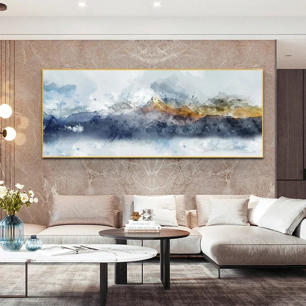 Modern Abstract Aesthetic Wall Art Minimalist Landscape HD Canvas Oil Painting Posters and Prints Home Bedroom Living Room De