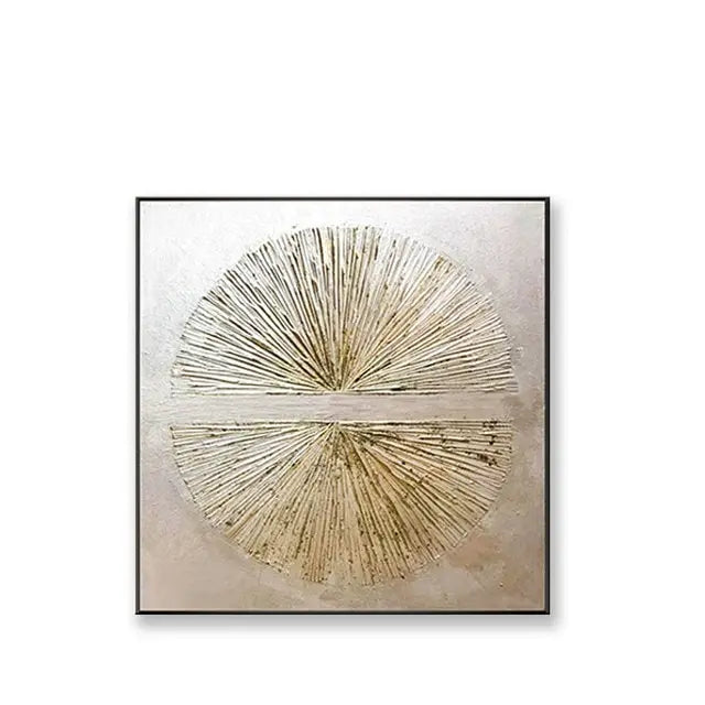 Modern Wall Poster  Hand Drawn Abstract Oil Painting on Canvas with Gold Foil for Living Room Decor